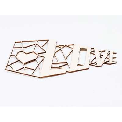 L799-Decoratiune lemn Love cu loc pentru foto  30x18.5 cm - 1 buc