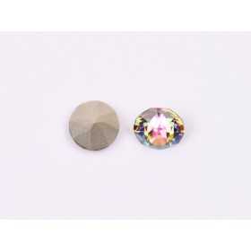 0719-Austria Chaton Round Stone, 7mm, Crystal Volcano Silver Foiled - 1 buc