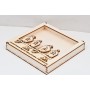 L850-Cutie din lemn pentru licheni " Porumbei"   21x21cm - 1 buc