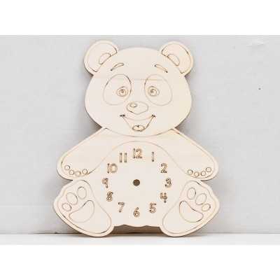 L851-Ceas din lemn Ursulet  26x21cm - 1 buc