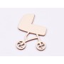 L853-Decupaj din lemn Carucior bebe A  5x5 cm - 1 buc