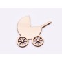 L856-Decupaj din lemn Carucior bebe D  5x5 cm - 1 buc