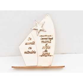 L724-Trofeu din lemn "Cea mai buna mama"  17x11cm - 1 buc