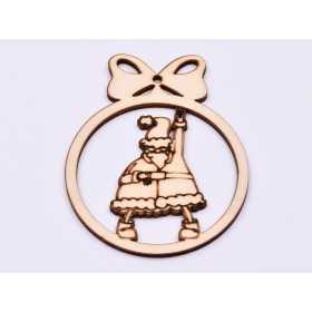 L942- Glob din lemn, Rock`n Roll Santa  10x8m - 1 buc