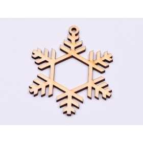 L943- Decupaj din lemn, Winter snowflake  9.5x8.5 cm - 1 buc