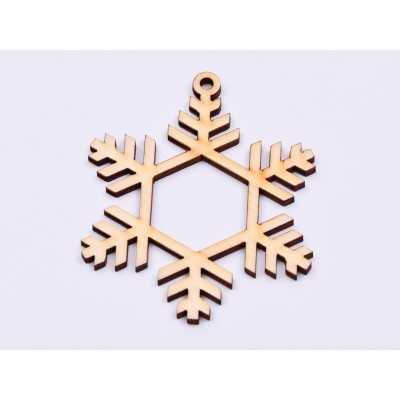L943- Decupaj din lemn, Winter snowflake  9.5x8.5 cm - 1 buc