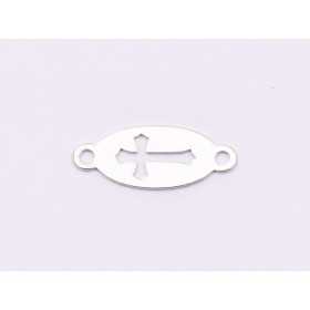 Conector Cruce Decupata din Argint 925 14.5x6 mm pentru Bratara E1824