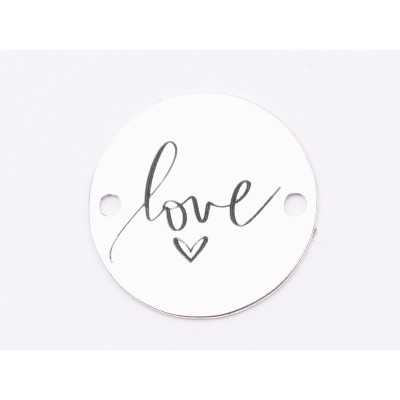 E1845 G Link Ag 925 Love, 12mm, 0.3mm - 1 buc