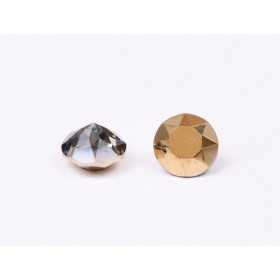 0827-Austria Chaton Round Stone, 7mm, Crystal Dorado Silver Foiled- 1 buc