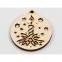 L976 -Glob lemn dublu "Candle" 9x8 cm  -1 bucata