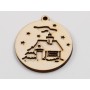 L977 -Glob lemn dublu "House" 9x8 cm  -1 bucata