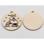 L977 -Glob lemn dublu "House" 9x8 cm  -1 bucata