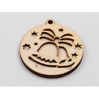 L979 -Glob lemn dublu "Clopotei" 9x8 cm  -1 bucata