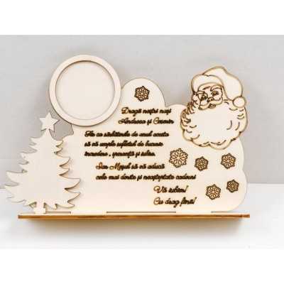 L992 - Decoratiune lemn cu loc pt foto  "Dragii mei nasi" -25x18cm -1 bucata