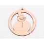 L1034-Glob din lemn "Snowman"  - 9x8 cm