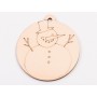 L1035-Glob din lemn "Snowman2"  - 9x8 cm