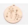 L1037-Glob din lemn "Snowman family2"  - 9x8 cm