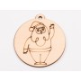 L1039-Glob din lemn "Santa2"  - 9x8 cm