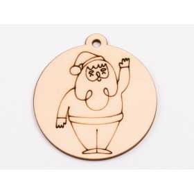 L1039-Glob din lemn "Santa2"  - 9x8 cm