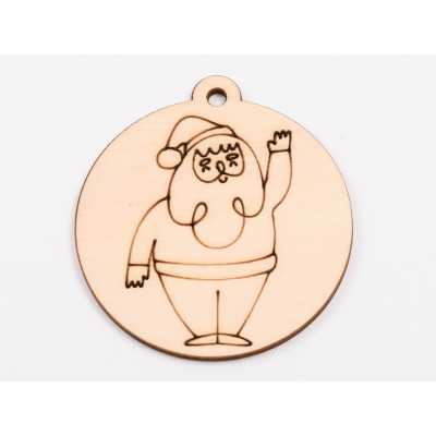 L1039-Glob din lemn "Santa2"  - 9x8 cm