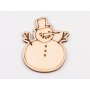L1044-Figurina din lemn "Snowman "  - 5.5x4.5 cm