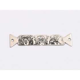 E1994 G Link Ag925 Three wise monkeys 35x6.5x0.5mm