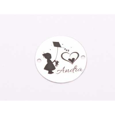 E2021 G Link fetita cu zmeu personalizabil cu nume Ag925 16.5mm