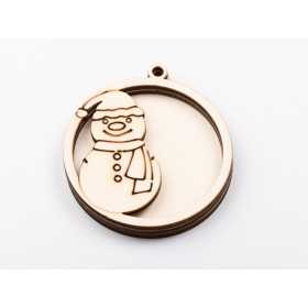 L1129-Glob 3 straturi 9x8 cm Snowman -  1 buc