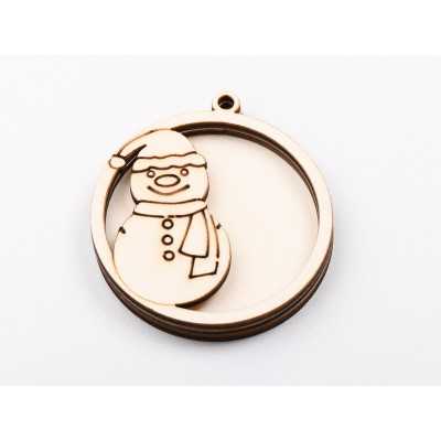 L1129-Glob 3 straturi 9x8 cm Snowman -  1 buc