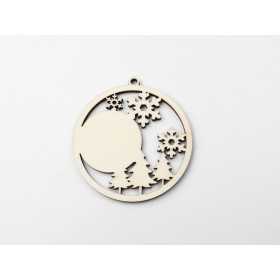 L1161-Glob peisaj de iarna personalizabil, 7 cm  1 buc