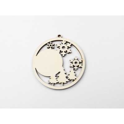 L1161-Glob peisaj de iarna personalizabil, 7 cm  1 buc