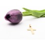 C018-Charm cruce inox auriu cu agatatoare  1buc