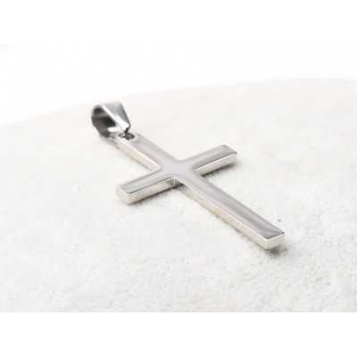 C019-Charm cruce inox cu agatatoare  1buc