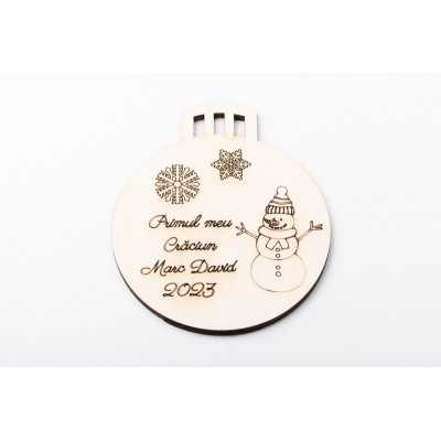 L1163-Glob Primul Craciun personalizabil, 10 cm  1 buc