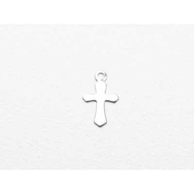 C021-Charm cruce inox  11.5x7mm 1buc