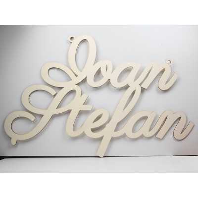 L1241-Nume din lemn supradimensionat pentru decoratiuni  -aprox 65x50cm - 1 buc