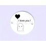 E2060 GS Link rotund argint Scarry boo I love you  16.5mm 1 buc