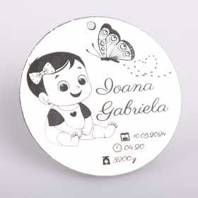 S0014-G Pandant argint pentru eveniment special cu fluturas pentru fetite 22mm