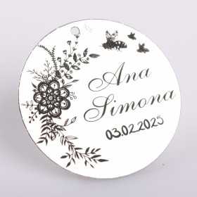 S0016-G Pandant argint pentru eveniment special cu motiv floral 22mm