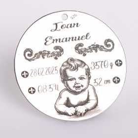S0018-G Pandant argint pentru eveniment special cu bebelus 22mm