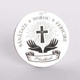S0021-G Pandant argint pentru eveniment special Sanatate Noroc Fericire 22mm