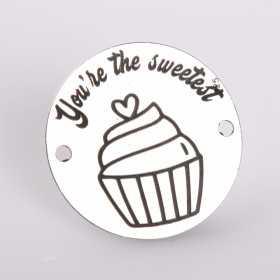 E2108 GS Link rotund argint You are the sweetest 16.5mm 1 buc