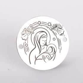 E2109 GS Link rotund argint mama si pruncul 16.5mm 1 buc