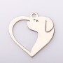 E0544 N Pandant din argint inimioara dog lovers 15.5x15mm 0.5mm