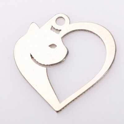 E1140 N Pandant din argint inimioara cat lovers 15.5x15mm 0.5mm