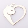 E1140 N Pandant din argint inimioara cat lovers 15.5x15mm 0.5mm