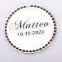 S0028-G Pandant argint pentru eveniment special cu inimioare si datele de nastere 22mm
