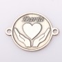 E2101 G Link din argint cu bucle gravat in relief maini cu inima si nume 13mm 0.5mm