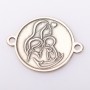 E2104 G Link din argint cu bucle gravat in relief mama cu 2 copii 13mm 0.5mm