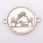 E2106 G Link din argint cu bucle gravat in relief familie cu fetita si baietel 13mm 0.5mm